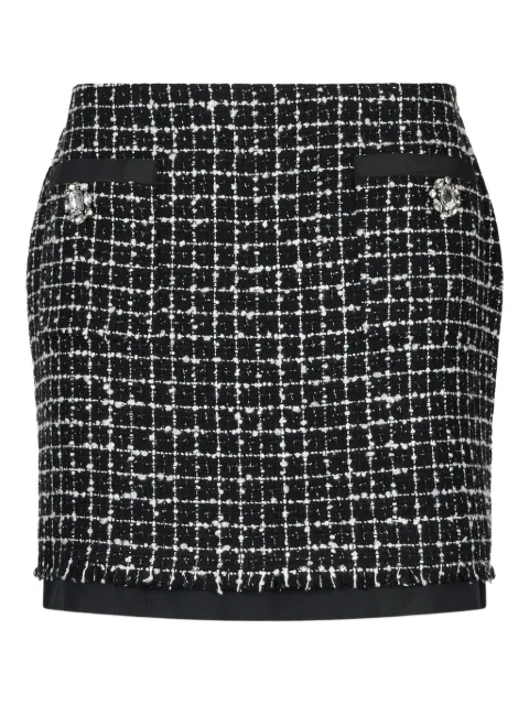 LIU JO bouclé frayed mini skirt Black PA6053TS122