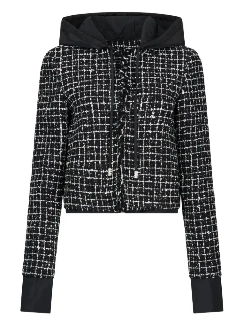 LIU JO bouclé frayed jacket Black PA6052TS122