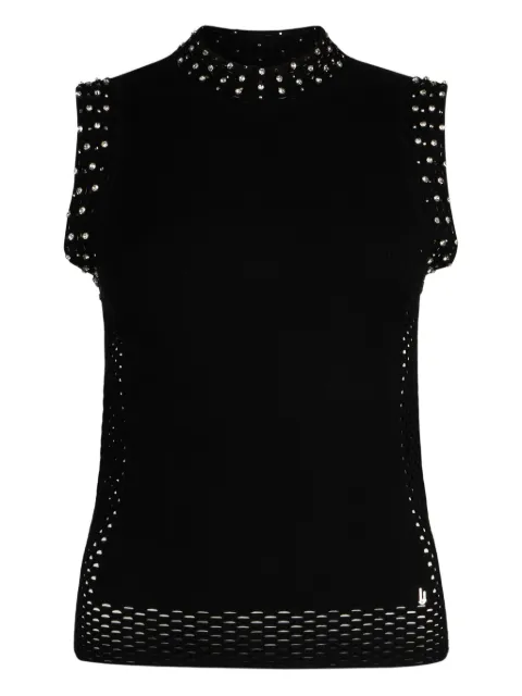 LIU JO bejewelled perforated gilet Black PA6027MS99E22222