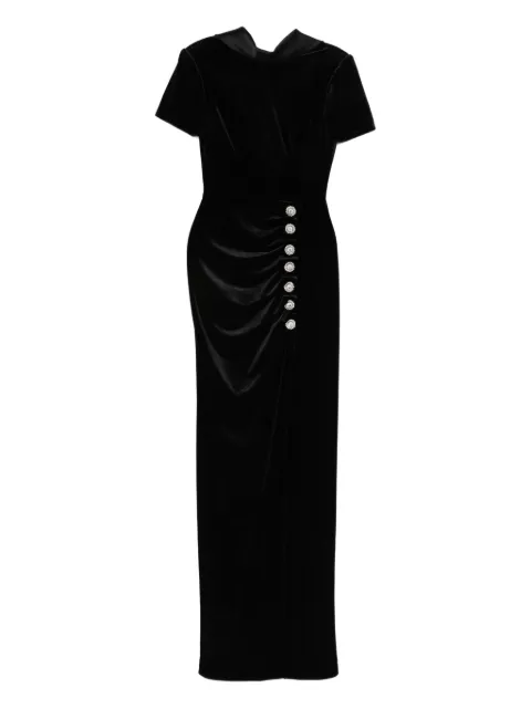 SILK LOVE & LACE Janette MAXI DRESS Black 17R21BLACK