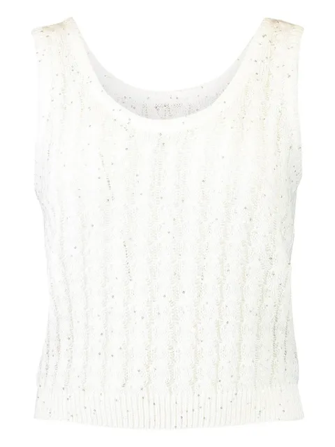Brunello Cucinelli Dazzling cable top White MCO559700C159