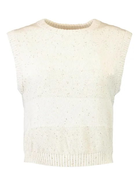 Brunello Cucinelli striped-pattern tank top Neutrals MDV754810CJ430