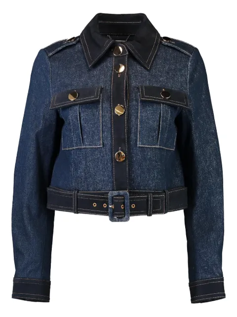 Christy Lynn Kalita belted pocket jacket Blue CLJ81F82DARKINDIGO