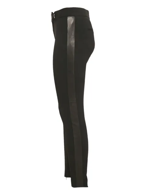 Tom Ford Pre-Owned leather-trim trousers Black 1195674