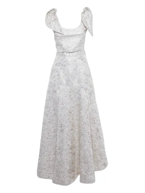 Bambah Camelia jacquard tie-shoulder top and skirt White 1210674