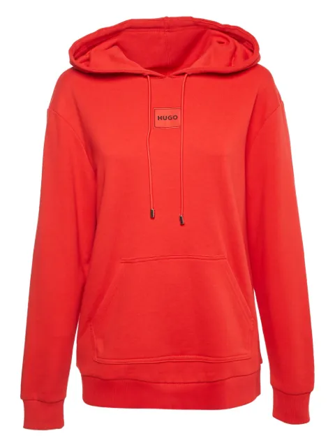 HUGO logo-appliqué hoodie Red 1189470