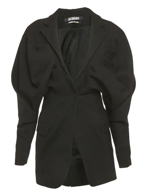 Jacquemus Pre-Owned pleated wool blazer Black 1209695
