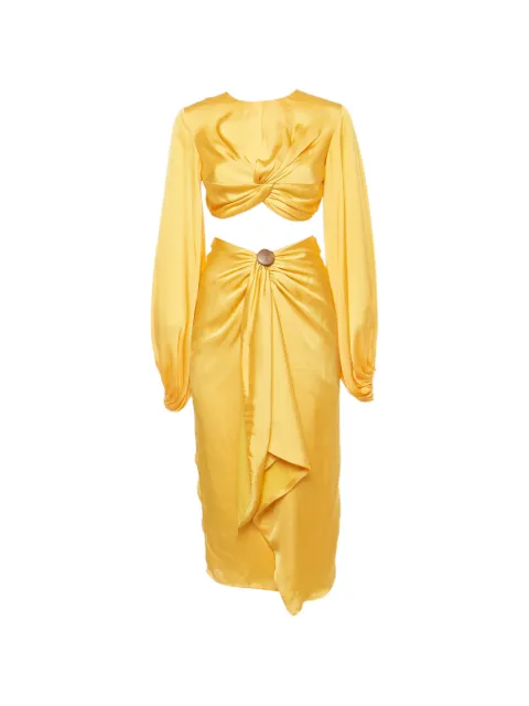 ANDREA IYAMAH sraped skirt set Yellow 1178341