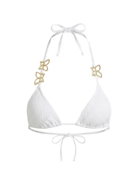 Beach Bunny NY butterfly-appliqué triangle bikini top White B2212T1WHTE