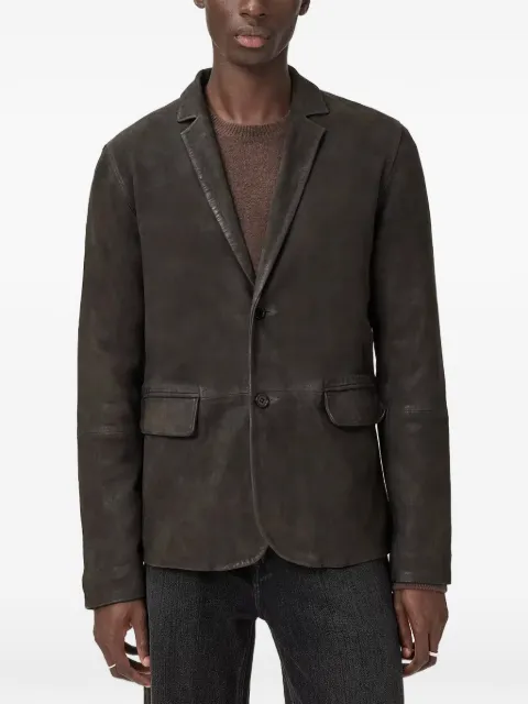 AllSaints Monet waxed suede blazer Brown M018LC