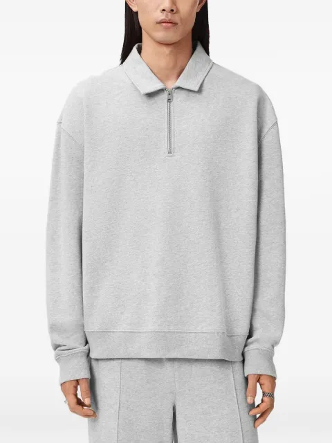 AllSaints zip-collared polo shirt Grey M019ND