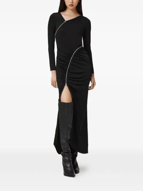 AllSaints Elsie zip-detail midi dress Black W210DD