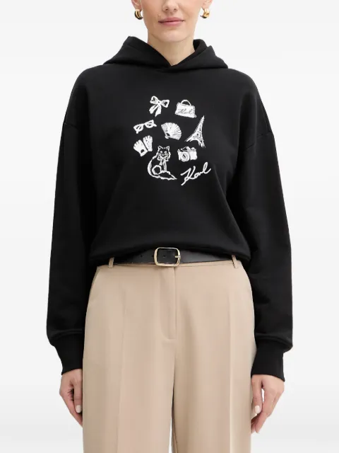 Karl Lagerfeld graphic-print hoodie Black B1W20019999
