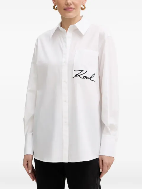 Karl Lagerfeld pocket-embroidery shirt White B1W11013100