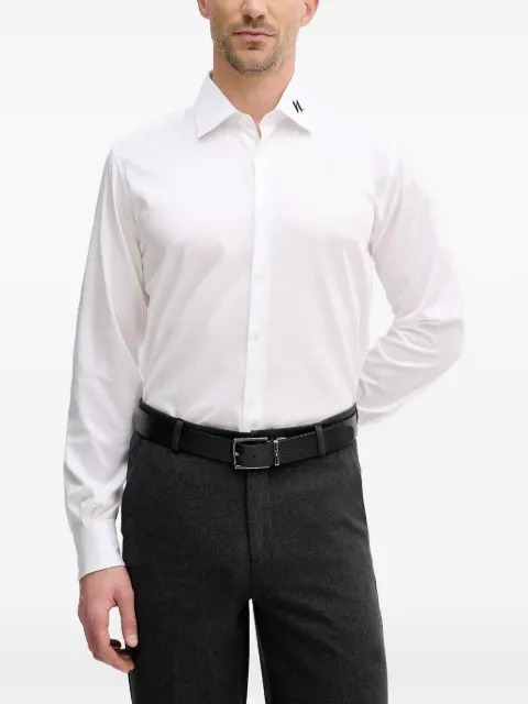 Karl Lagerfeld embroidered-logo collar shirt White 605041561602