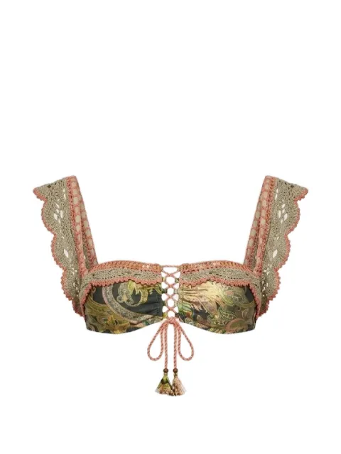 Del Maar Akal crochet-detail bikini top Green TOPDM235