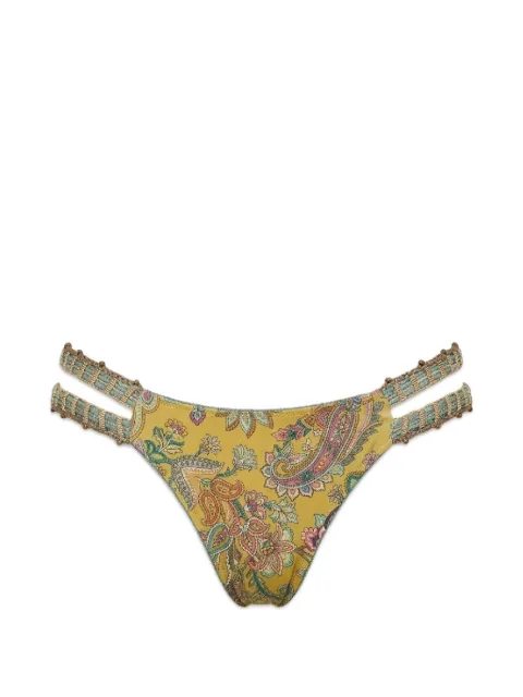 Del Maar Sumay paisley-print crochet bikini bottoms Yellow DM325BOTTOM