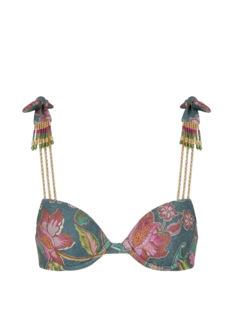 Del Maar Ceiri floral-print bikini top Blue DMF301TOP