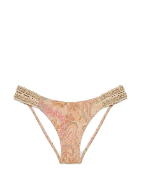 Del Maar Taky crochet paisley-print bikini bottoms Neutrals DM323BOTTOM