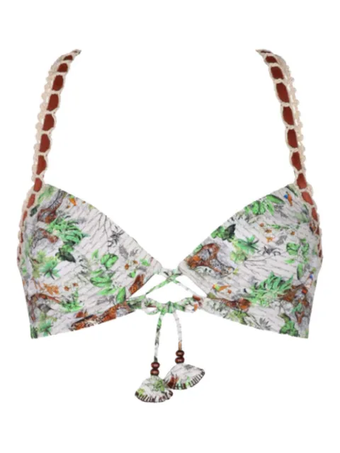 Del Maar Kuchi graphic-print bikini top White DM217TOP