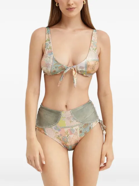 Del Maar Yma patterned tie bikini top Neutrals DM334TOP