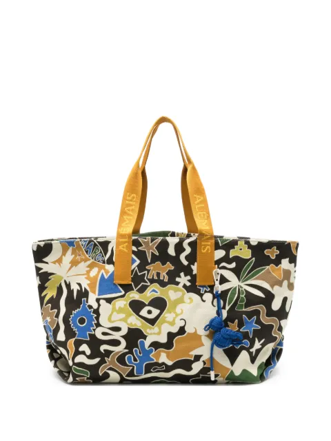 ALEMAIS Maroc printed beach bag Black 6540A