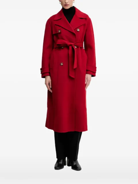 Pedro Del Hierro belted double-breasted coat Red 7522237