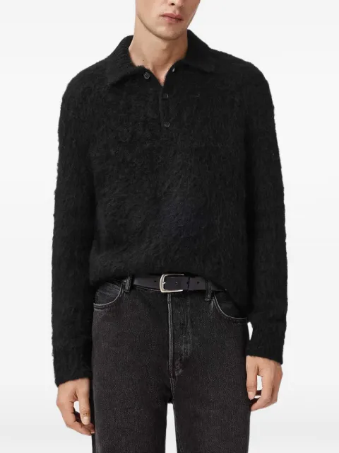 AllSaints Sonny long-sleeve polo shirt Black M014KC