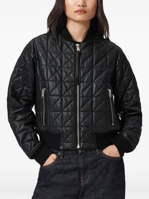 AllSaints Carly quilted zip-up jacket Black W013LD