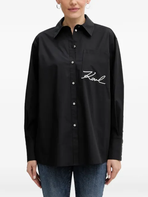 Karl Lagerfeld pocket logo-embroidered shirt Black B1W11013999