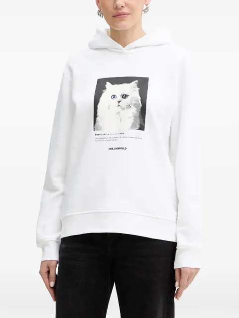 Karl Lagerfeld cat-print hoodie White B1W20012100