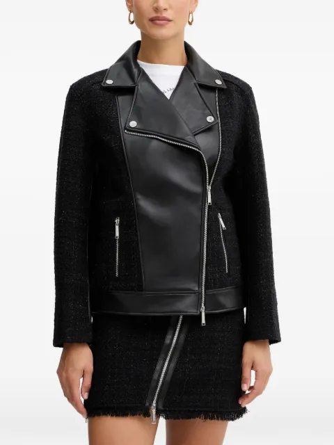 Karl Lagerfeld zipped logo-plaque jacket Black B1W14001999
