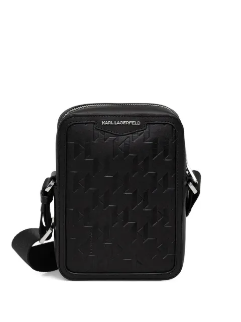 Karl Lagerfeld embossed messenger bag Black B1M30210999