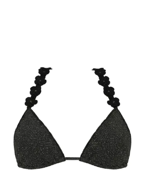 Del Maar Arapy crochet-flower bikini top Black DM342