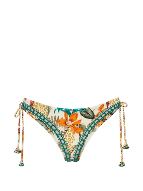 Del Maar Kani floral-print crochet bikini bottoms White DMB145BOTTOM