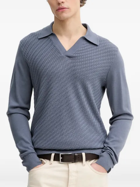 rag & bone textured polo sweater Blue RH8125H6MMN