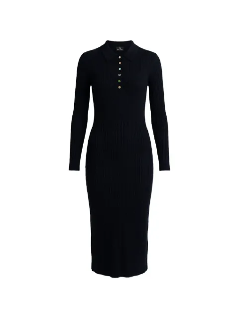 PS Paul Smith buttoned ribbed midi dress Black W2R798NV31406