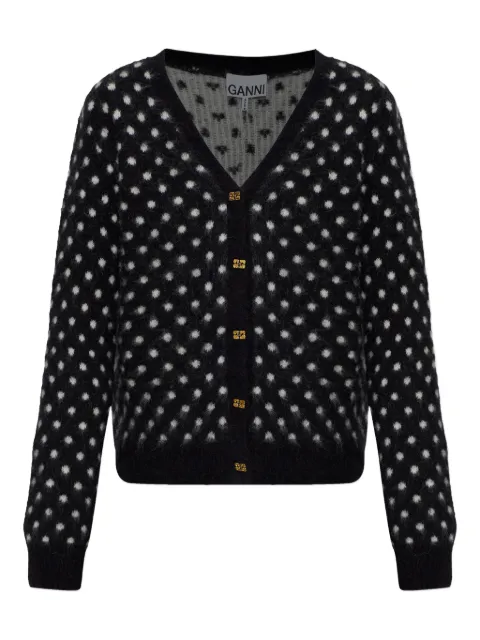 GANNI polka dot button-up cardigan Black A1070094