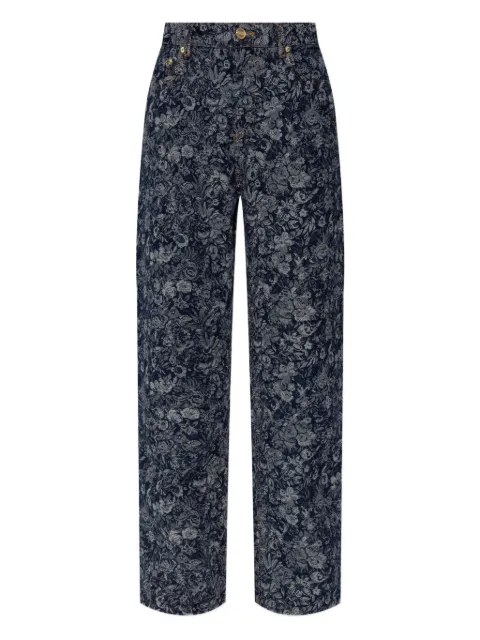 GANNI floral-pattern jeans Blue A1100072