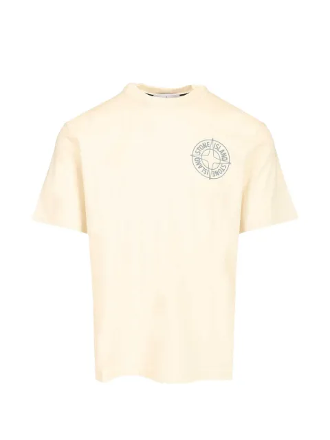 Stone Island 2100001 organic cotton jersey regular-fit T-shirt with ‘Outline Compass’ print Neutrals L1S152100001S0284