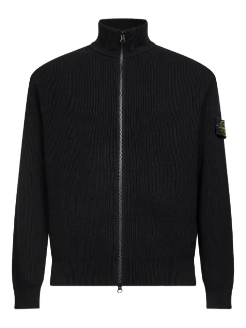 Stone Island ribbed zipped cardigan Black L2S155100126S00D8