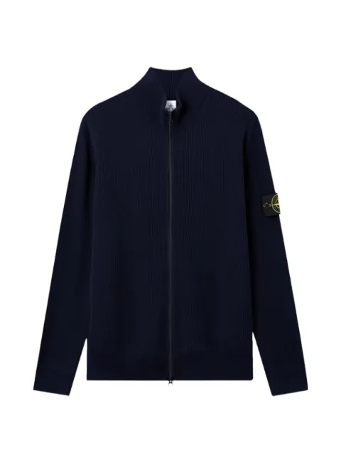 Stone Island ribbed soft organic cotton cardigan Blue L2S155100126S00D8