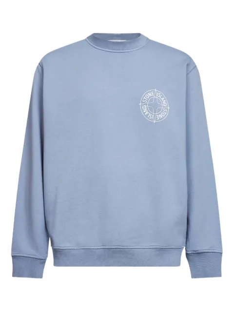 Stone Island 6100001 cotton fleece sweatshirt Blue L1S156100001S0283
