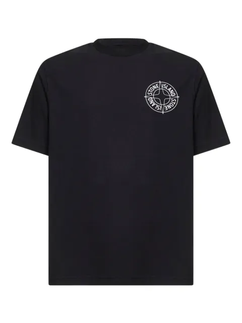 Stone Island 2100001 organic cotton jersey regular-fit T-shirt with ‘Outline Compass’ print Black L1S152100001S0284