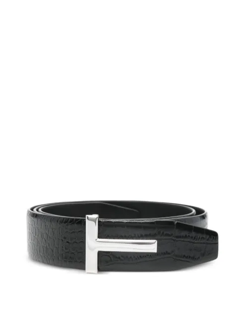 TOM FORD croc-effect belt Black TB178LCL439SNAA