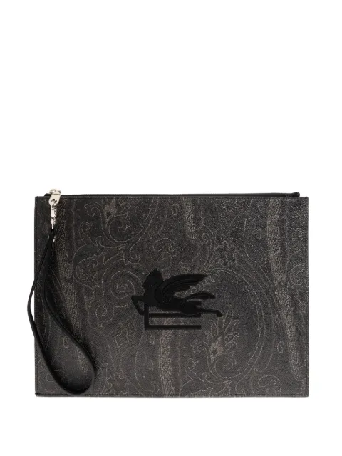 ETRO logo-detail clutch bag Grey MP2C0006AA086