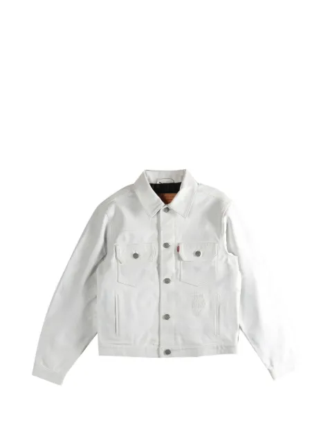 Stüssy Levi´s buttoned flap-pocket leather jacket White A83240000