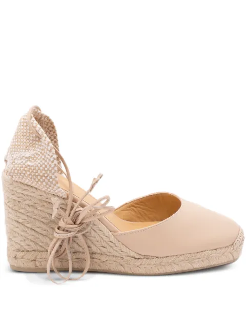 Castañer flower tie wedge espadrilles Neutrals 026077