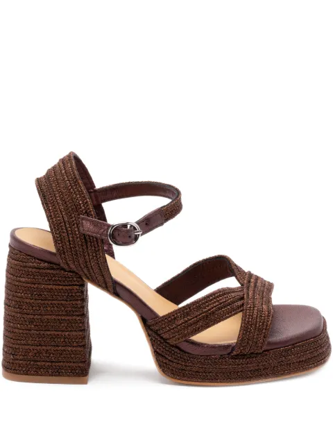 Castañer Valle metallic-braided sandals Brown 023116
