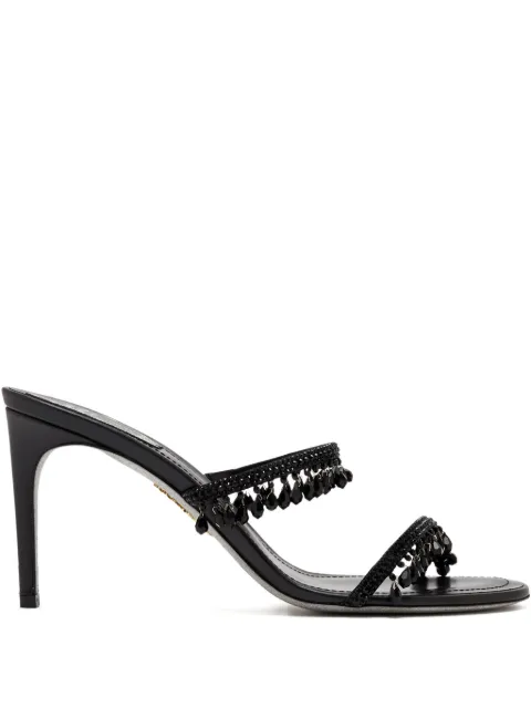 René Caovilla Chandelier crystal-embellished sandals Black C12586080R001V050